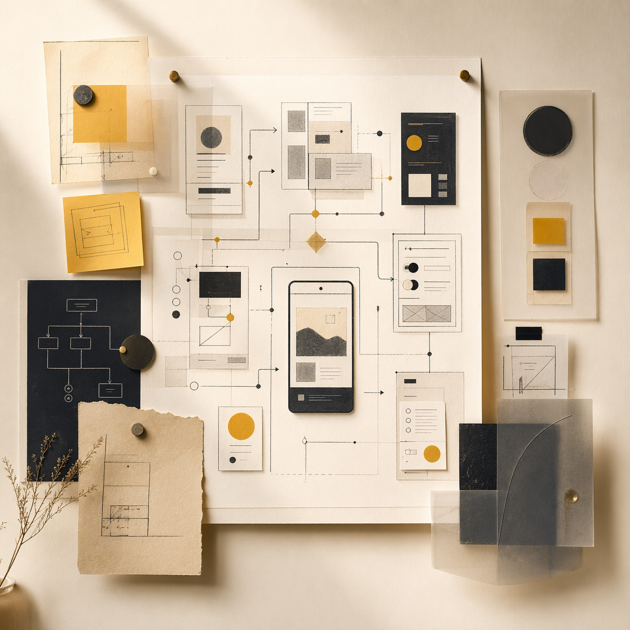 Abstract editorial composition representing product design